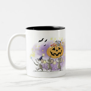 Mic, Mac & Moe's Happy Halloween Two-Tone Coffee Mug