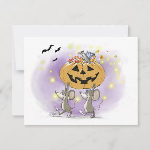 Mic & Mac's Happy Halloween Pumpkin Treats Invitation