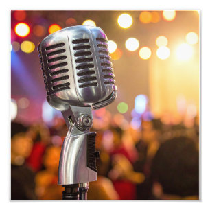 mic on stage photo print