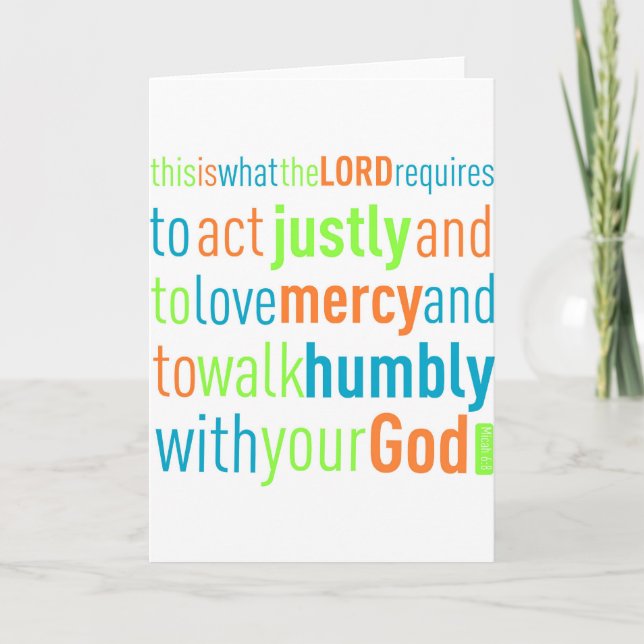 Micah 6:8 card (Front)