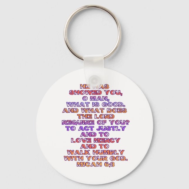 Micah 6:8 key ring (Front)