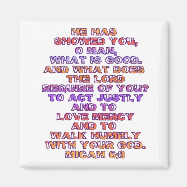 Micah 6:8 magnet (Front)