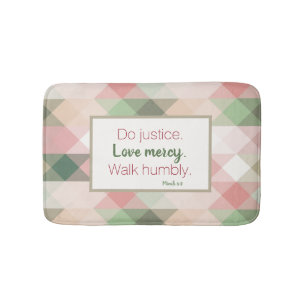 Micah 6:8 Pink Diamond Geometric Bath Mat