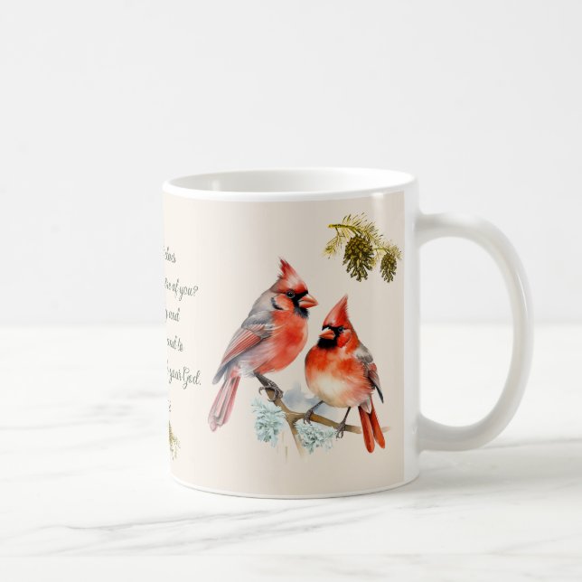 Micah 6:8 - Song Bird Mug with Cardinals (Right)