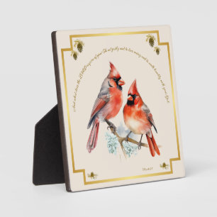 Micah 6:8 - Song Bird with Cardinals Plaque