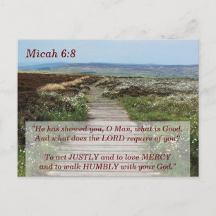 Micah 6:8 Walk Humbly Bible Verse Postcard