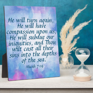 Micah 7:19   plaque
