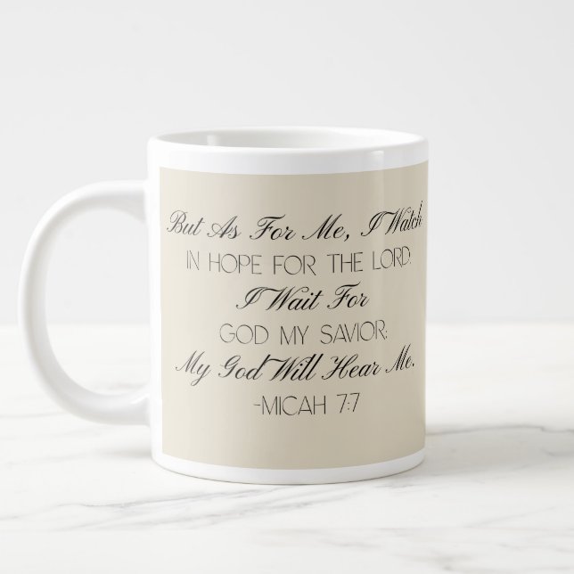 Micah 7:7 Hope Bible Verse Mug  (Left)