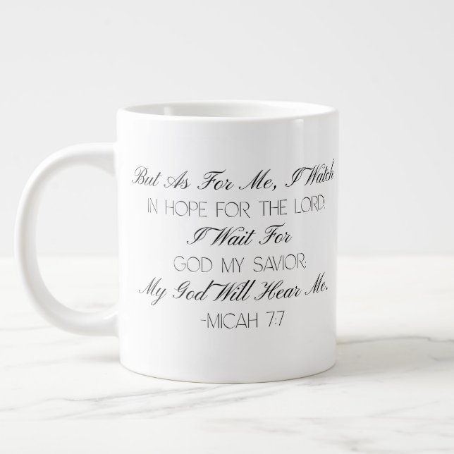 Micah 7:7 Hope Bible Verse Mug  (Left)
