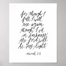 Micah 7:8 Handlettered Bible Verse Print