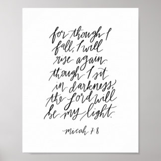 Micah 7:8 Handlettered Bible Verse Print