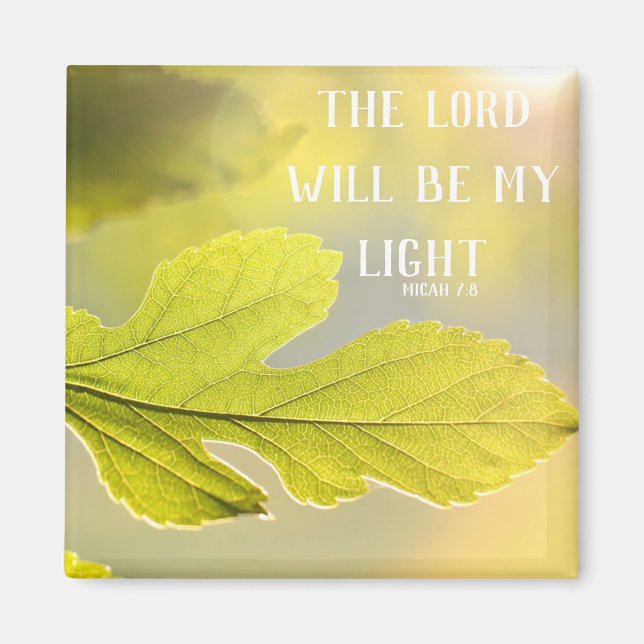 Micah 7:8 Sunny Leaf Magnet (Front)