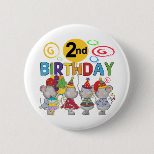 Mice 2nd Birthday T-shirts and Gifts 6 Cm Round Badge