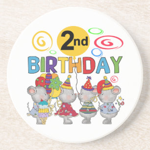 Mice 2nd Birthday T-shirts and Gifts Coaster