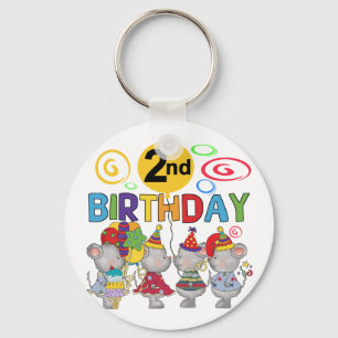 Mice 2nd Birthday T-shirts and Gifts Key Ring