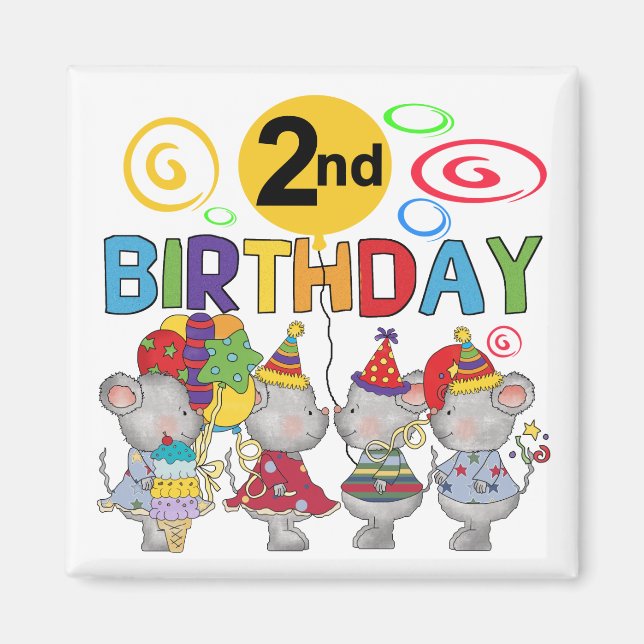 Mice 2nd Birthday T-shirts and Gifts Magnet (Front)