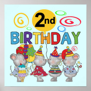 Mice 2nd Birthday T-shirts and Gifts Poster