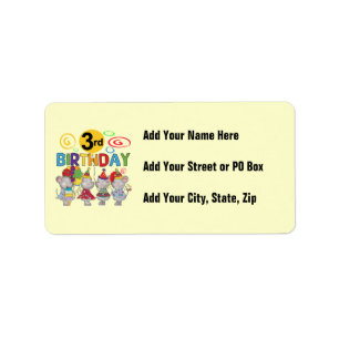Mice 3rd Birthday T-shirts and Gifts Label