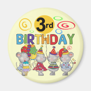 Mice 3rd Birthday T-shirts and Gifts Magnet