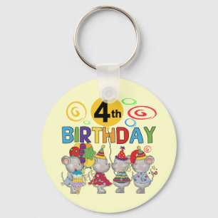 Mice 4th Birthday T-shirts and Gifts Key Ring