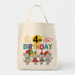 Mice 4th Birthday T-shirts and Gifts Tote Bag