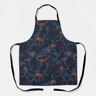 Mice and blackberries on white apron
