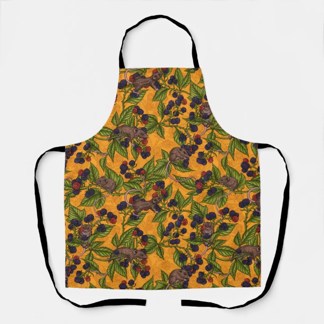 Mice and blackberries on yellow apron (Front)