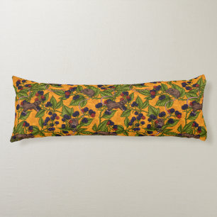 Mice and blackberries on yellow body cushion