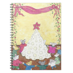 Mice around a Cheese Christmas Tree Notebook