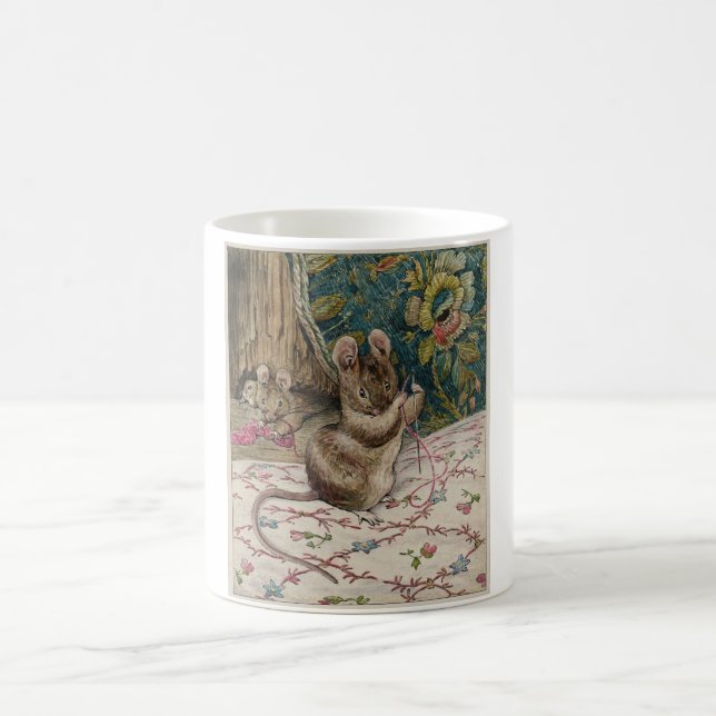 Mice at Work Threading the Needle (Beatrix Potter) Coffee Mug (Center)