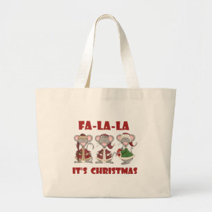Mice Fa La La Christmas T-shirts and gifts Large Tote Bag