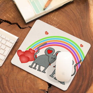 Mice in Love Valentines Mouse Pad