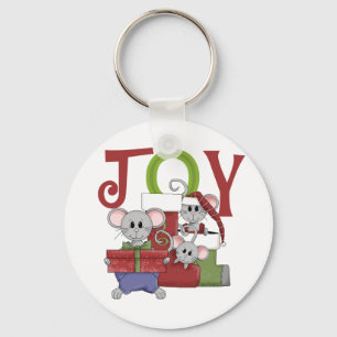 Mice JOY Christmas T-shirts and Gifts Key Ring