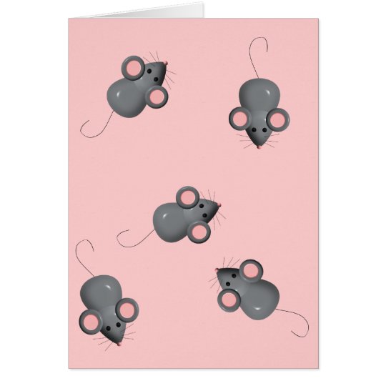 Mice on pink card