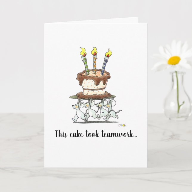 Mice Parade with Birthday Cake Card (Small Plant)