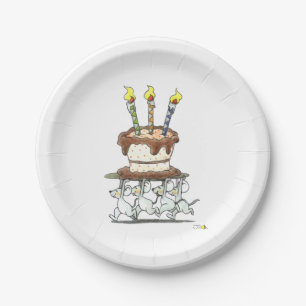 Mice Parade with Birthday Cake Paper Plate