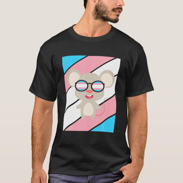 Mice Pride Transgender Flag LGBTQ Proud Ally Pride T-Shirt (Front)
