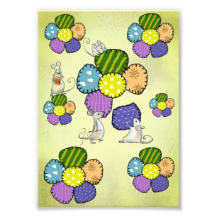 Mice sew flower photo print