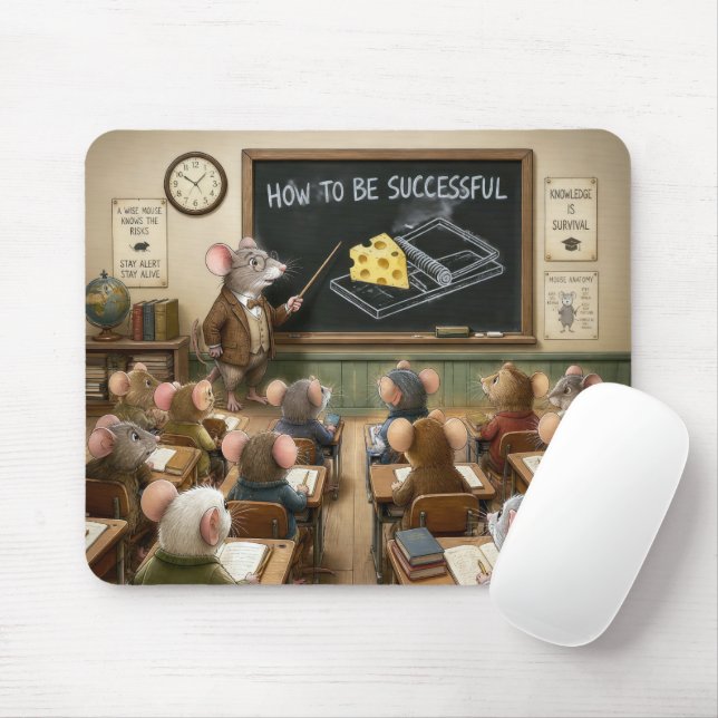 Mice Sitting in a Classroom Mouse Pad (With Mouse)