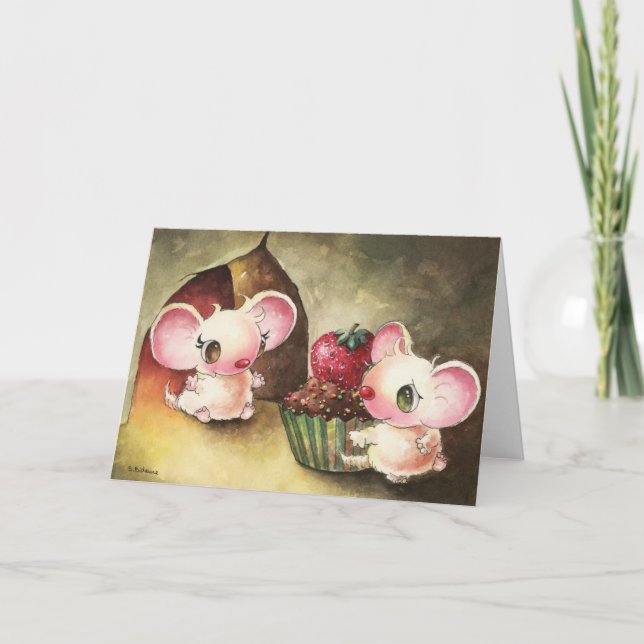 Mice with Cupcake Card (Front)