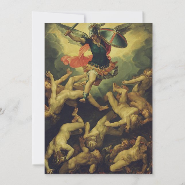 Michael and the fallen angels by Giuseppe Cesari Invitation (Front)
