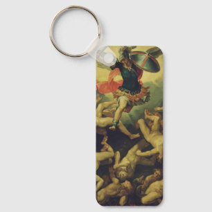 Michael and the fallen angels by Giuseppe Cesari Key Ring