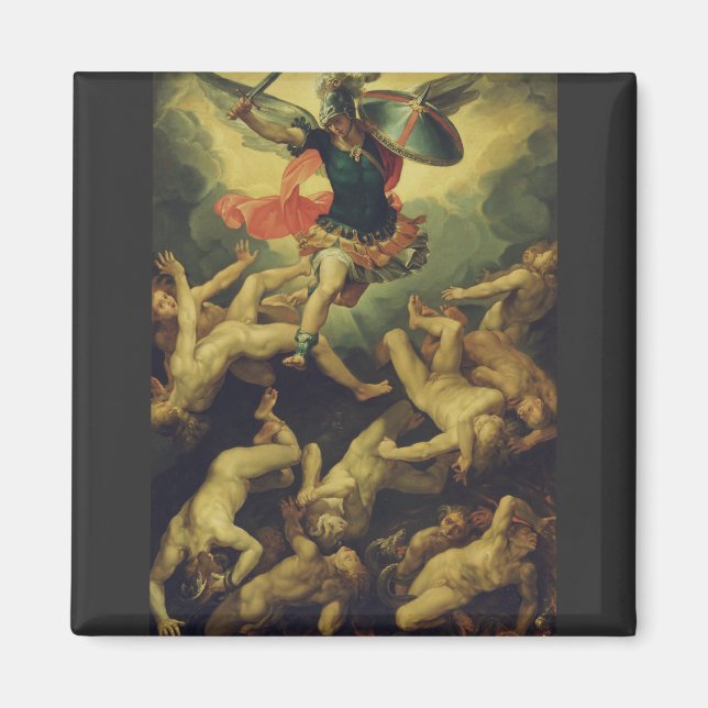 Michael and the fallen angels by Giuseppe Cesari Magnet (Front)