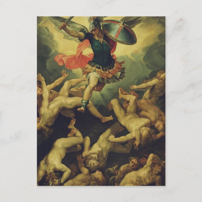 Michael and the fallen angels by Giuseppe Cesari Postcard (Front)