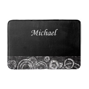 michael black white bathroom bathmat