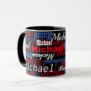 Michael Custom Name Black Mug 