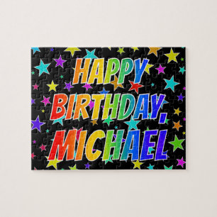 "MICHAEL" First Name, Fun "HAPPY BIRTHDAY" Jigsaw Puzzle