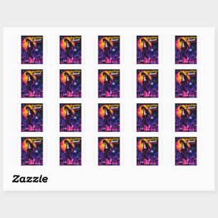 Michael Jackson Moonwalk King of Pop Retro Tribute Square Sticker