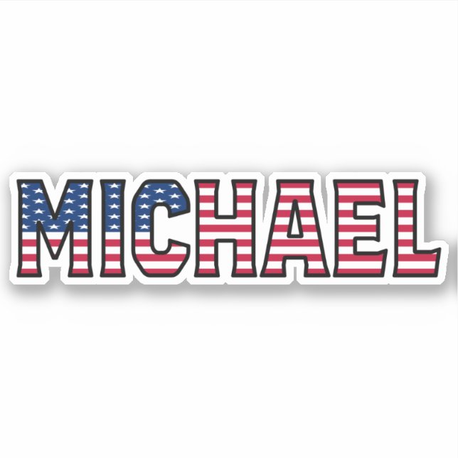 Michael Name First Name USA Sticker Stickerset (Front)