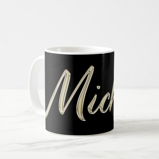 Michael Name whitegold Tasse Teetasse Kaffetasse Coffee Mug (Front Left)